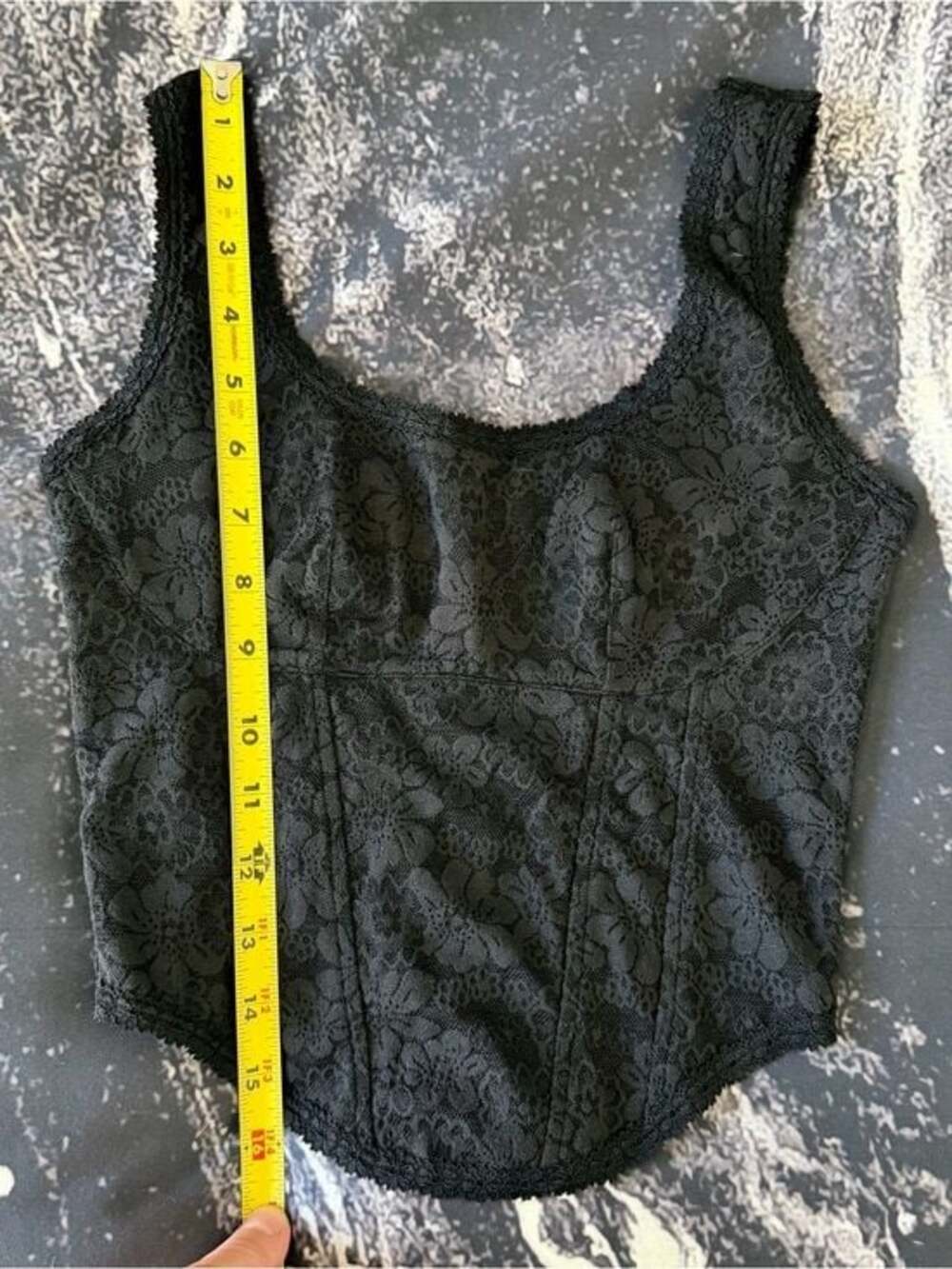 PINK Victoria’s Secret The Cinched Corset Tank Top in Black Lace Size Small - Picture 7 of 7